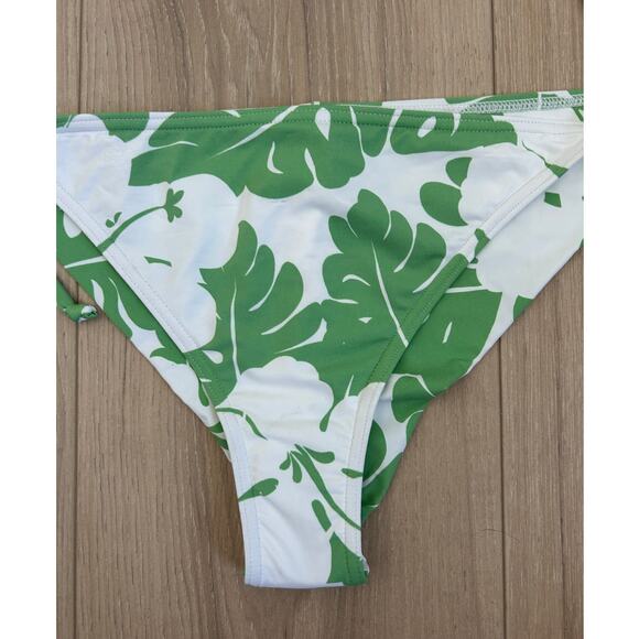 Roxy OG Cheeky Tie Side Bikini Bottoms - Green Floral - L - Picture 5 of 8
